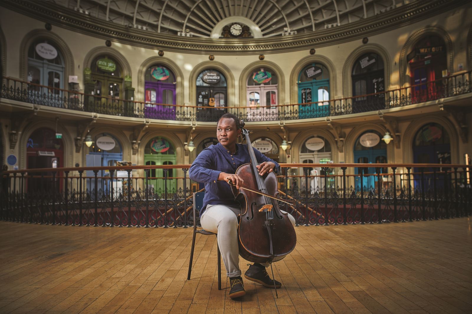 Abel Selaocoe in Leeds Corn Exchange on the route of As You Are (c) Matt Davis